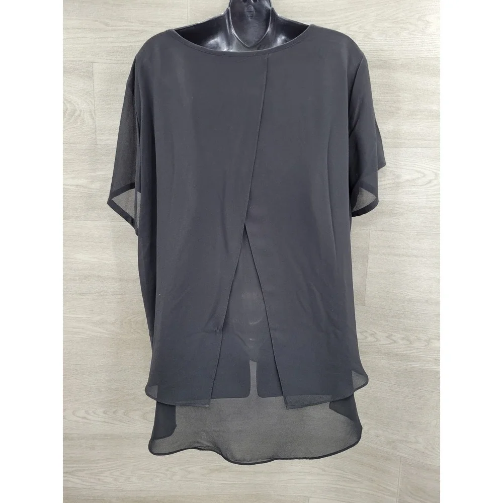 Michael Kors Women's Black Short Sleeve Top Solid Color NWT Size 2X Plus